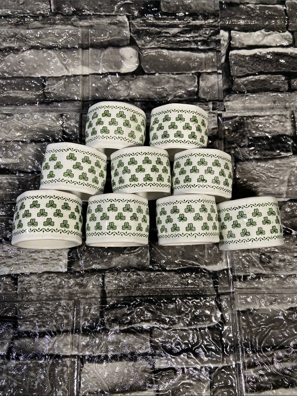 9 Vintage ironstone napkin rings by Adams (William Adams & Sons) England 1960s’